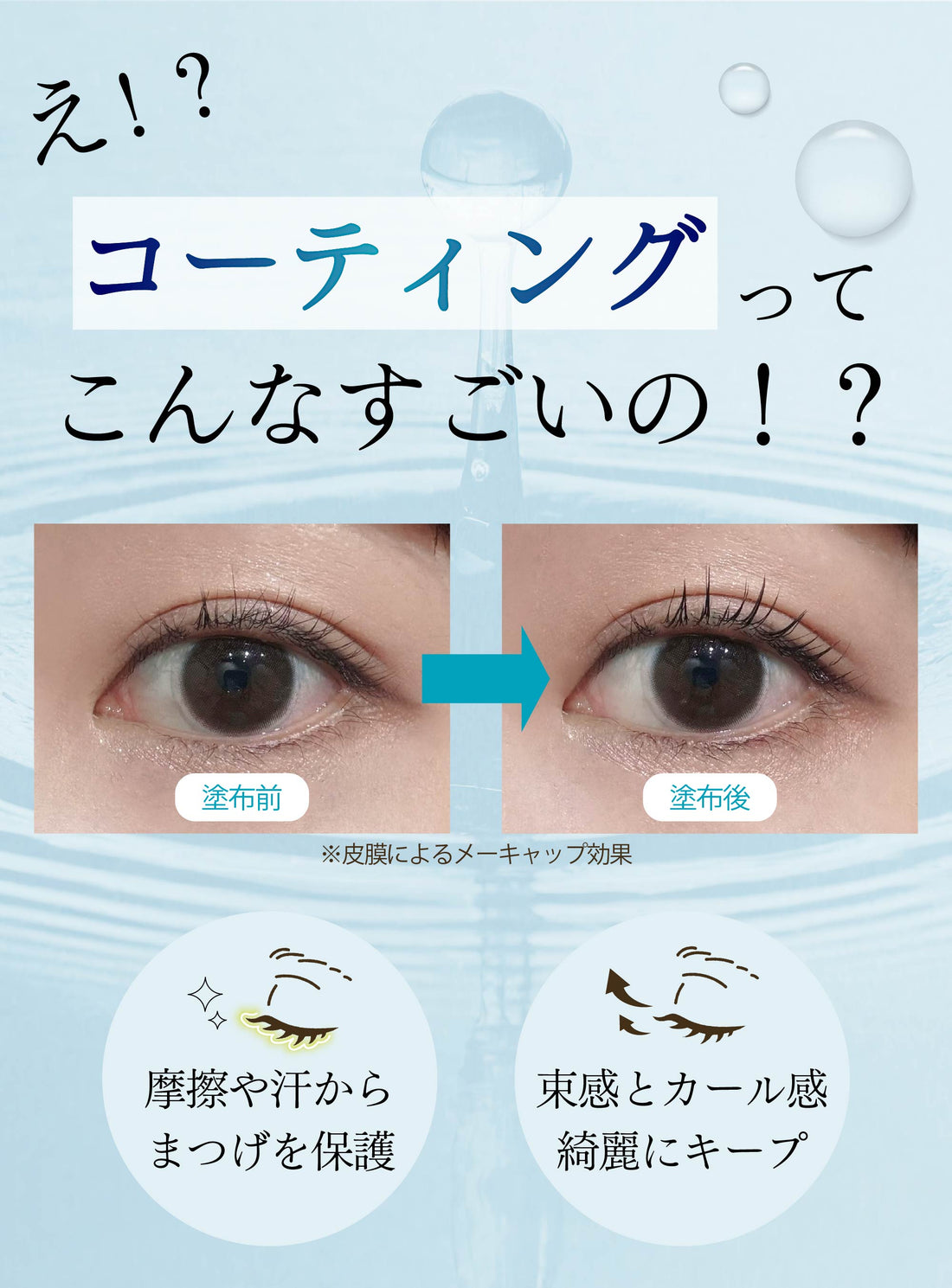 え!?コーティングってこんなすごいの!? 塗布前・塗布後の比較 ※皮膜によるメーキャップ効果